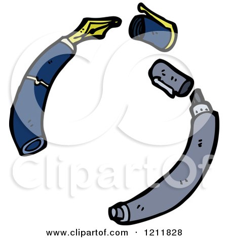 Cartoon of Ink Pens - Royalty Free Vector Illustration by lineartestpilot