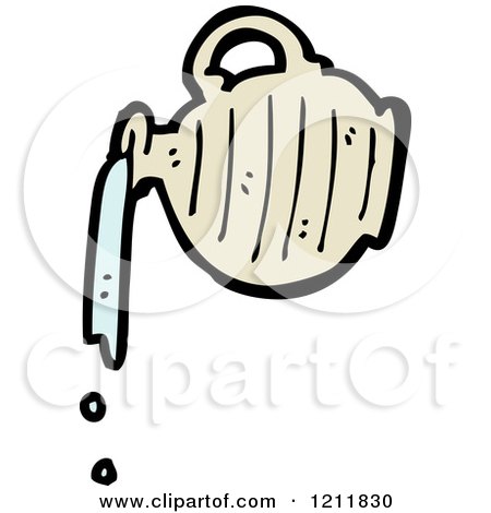 Cartoon of a Clay Water Jar - Royalty Free Vector Illustration by lineartestpilot