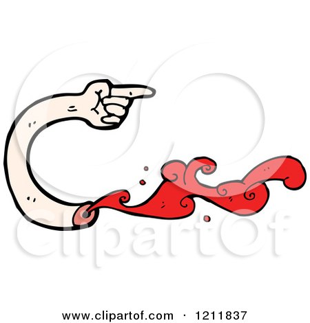 Cartoon of of Bloody Dismembered Arms - Royalty Free Vector Illustration by lineartestpilot