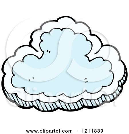 Cartoon of a Blue Cloud - Royalty Free Vector Illustration by lineartestpilot