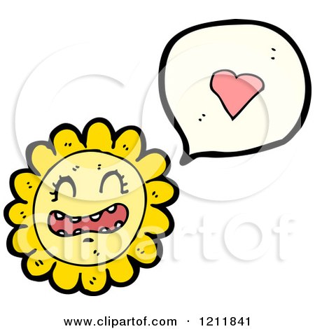 Cartoon of a Speaking Flower - Royalty Free Vector Illustration by lineartestpilot