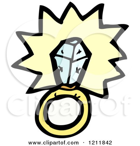 Cartoon of a Diamond Ring - Royalty Free Vector Illustration by lineartestpilot