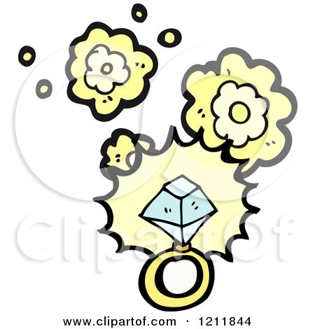Cartoon of a Diamond Ring - Royalty Free Vector Illustration by lineartestpilot
