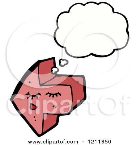 Cartoon of a Thinking Directional Arrow - Royalty Free Vector Illustration by lineartestpilot