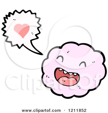 Cartoon of a Storm Cloud and Heart - Royalty Free Vector Illustration by lineartestpilot