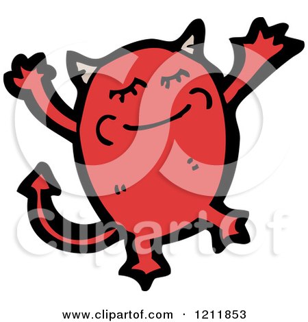 Cartoon of the Devil - Royalty Free Vector Illustration by lineartestpilot