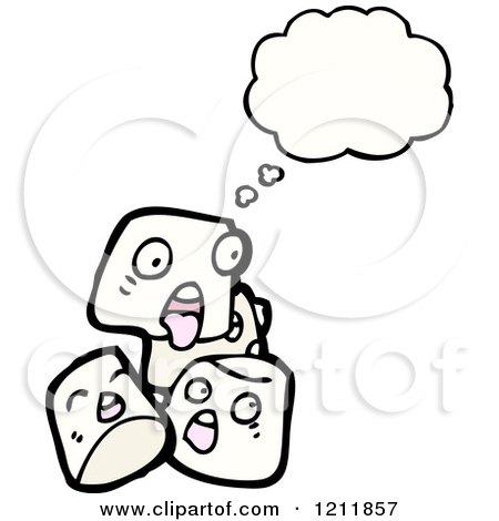 Cartoon of Thinking Marshmellows - Royalty Free Vector Illustration by lineartestpilot