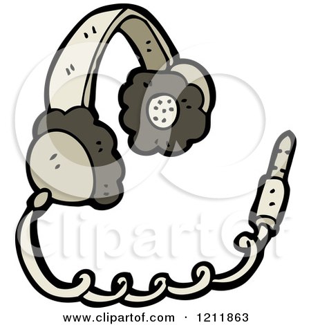 Cartoon of Headphones - Royalty Free Vector Illustration by lineartestpilot