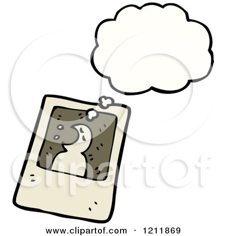 Cartoon of a Photo of a Thinking Ghost - Royalty Free Vector Illustration by lineartestpilot