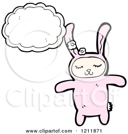 Cartoon of a Thinking Bunny - Royalty Free Vector Illustration by lineartestpilot