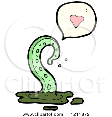 Cartoon of a Speaking Octopus Tentacle - Royalty Free Vector Illustration by lineartestpilot