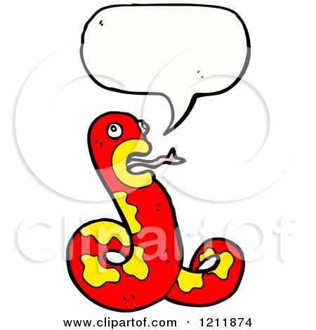 Cartoon of a Snake Speaking - Royalty Free Vector Illustration by lineartestpilot
