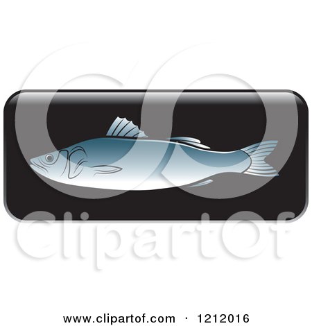 Clipart of a Black Fish Icon - Royalty Free Vector Illustration by Lal Perera