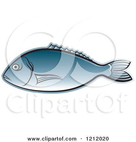 Clipart of a Blue Fish 2 - Royalty Free Vector Illustration by Lal Perera