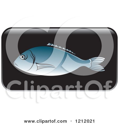 Clipart of a Black Fish Icon 2 - Royalty Free Vector Illustration by Lal Perera