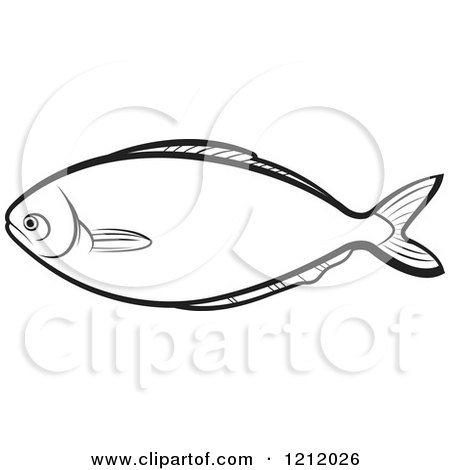 Clipart of a Black and White Fish 3 - Royalty Free Vector Illustration by Lal Perera