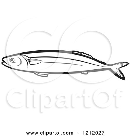 Clipart of a Black and White Fish 4 - Royalty Free Vector Illustration by Lal Perera