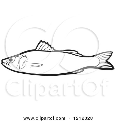 Clipart of a Black and White Fish - Royalty Free Vector Illustration by Lal Perera