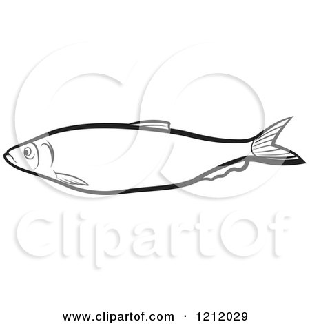 Clipart of a Black and White Fish 5 - Royalty Free Vector Illustration by Lal Perera