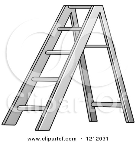 Clipart of a Metal Ladder - Royalty Free Vector Illustration by Lal Perera