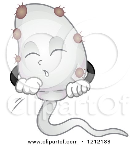 Cartoon of a Sperm Infected with a Virus - Royalty Free Vector Clipart by BNP Design Studio