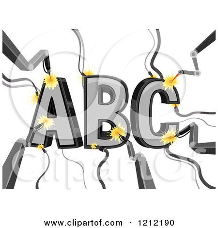 Cartoon of Lasers Forging ABC - Royalty Free Vector Clipart by BNP Design Studio