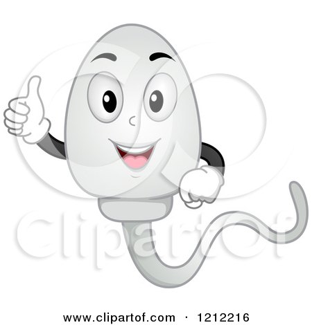 Cartoon of a Happy Sperm Holding a Thumb up - Royalty Free Vector Clipart by BNP Design Studio