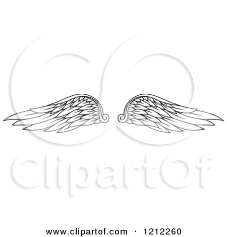 Clipart of a Pair of Black Feathered Wings 5 - Royalty Free Vector Illustration by Vector Tradition SM