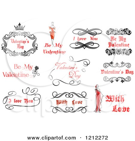 Clipart of Valentine Greetings and Sayings 9 - Royalty Free Vector Illustration by Vector Tradition SM