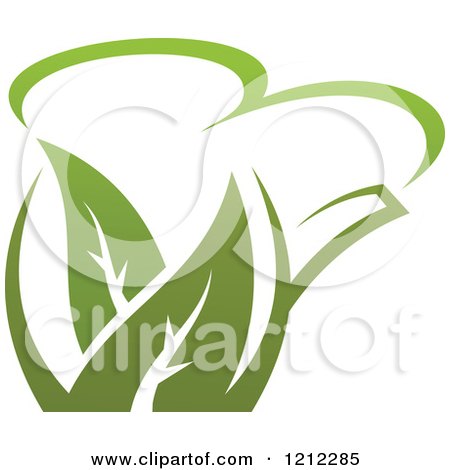 Clipart of a Pot of Green Tea with Leaves 10 - Royalty Free Vector Illustration by Vector Tradition SM