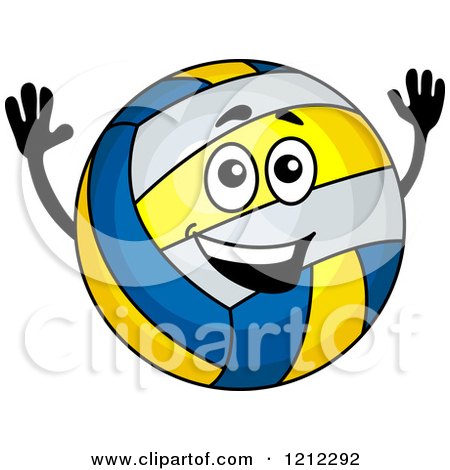 Clipart of a Happy Volleyball Character - Royalty Free Vector Illustration by Vector Tradition SM