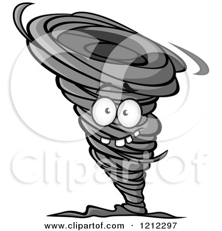 Clipart of a Grayscale Twister Tornado Character 5 - Royalty Free Vector Illustration by Vector Tradition SM
