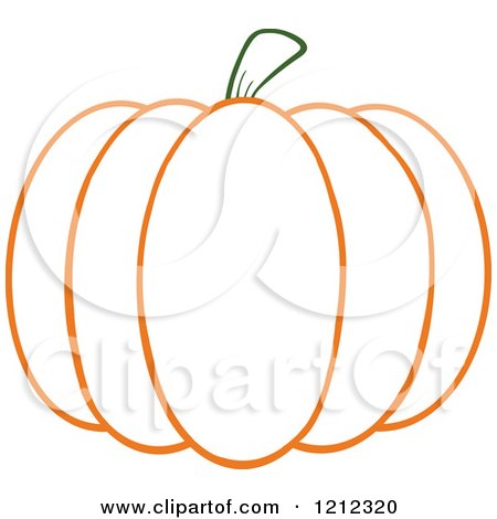 Cartoon of an Orange Outlined Pumpkin - Royalty Free Vector Clipart by Hit Toon