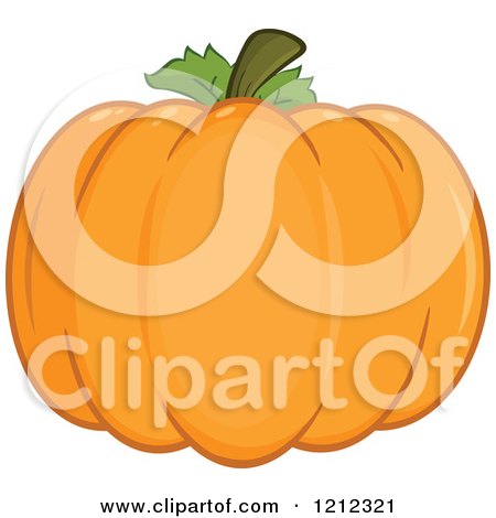 Cartoon of a Plump Orange Pumpkin - Royalty Free Vector Clipart by Hit Toon