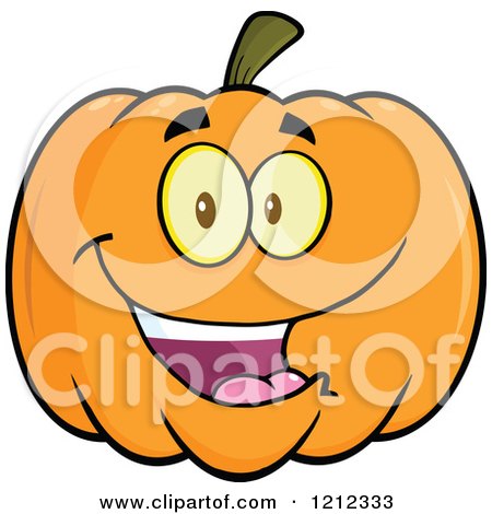 Cartoon of a Happy Smiling Halloween Pumpkin - Royalty Free Vector Clipart by Hit Toon