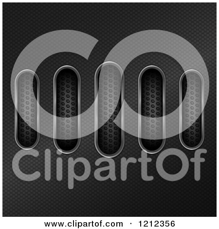 Clipart of 3d Slots Through Mesh with Perforated Metal - Royalty Free Vector Illustration by elaineitalia