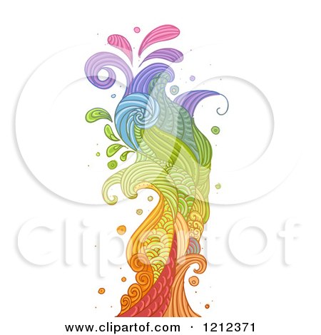 Cartoon of an Abstract Splash on White - Royalty Free Vector Clipart by BNP Design Studio