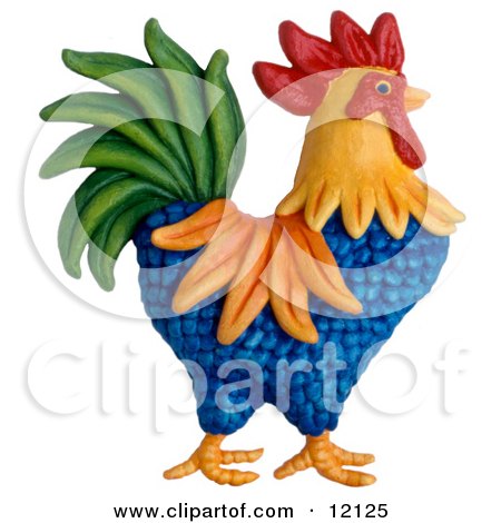 3d Colorful Rooster Posters, Art Prints