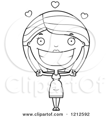 Cartoon of a Black and White Loving Pregnant Woman - Royalty Free Vector Clipart by Cory Thoman