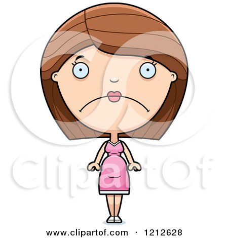 Cartoon of a Depressed Pregnant Woman - Royalty Free Vector Clipart by Cory Thoman