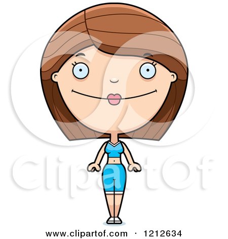 Cartoon of a Happy Fitness Personal Trainer Woman - Royalty Free Vector Clipart by Cory Thoman