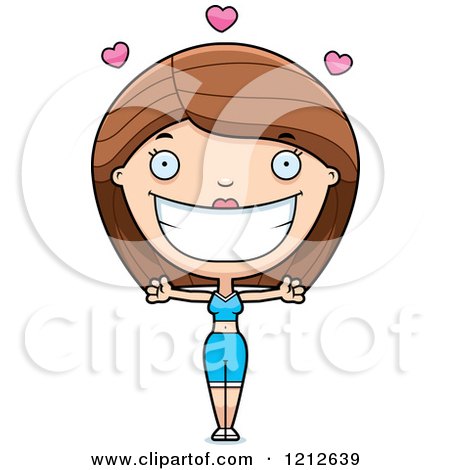 Cartoon of a Loving Fitness Personal Trainer Woman - Royalty Free Vector Clipart by Cory Thoman