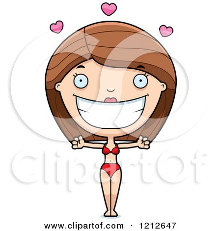 Cartoon of a Loving Woman in a Bikini - Royalty Free Vector Clipart by Cory Thoman
