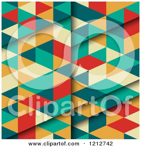 Clipart of a Colorful Triangle Geometric Background - Royalty Free Vector Illustration by KJ Pargeter
