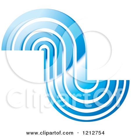 Clipart of a Blue Abstract Wave Symbol - Royalty Free Vector Illustration by Lal Perera