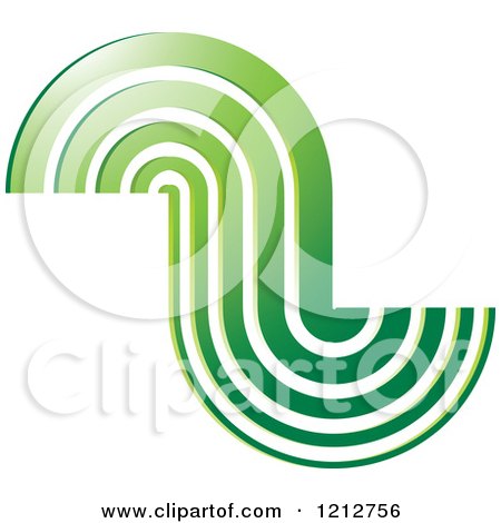 Clipart of a Green Abstract Wave Symbol - Royalty Free Vector Illustration by Lal Perera