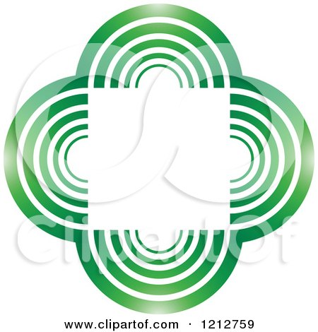 Clipart of a Square Framed by Green Half Circles - Royalty Free Vector Illustration by Lal Perera