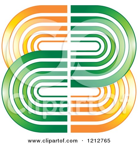 Clipart of a Green and Orange Abstract Symbol 2 - Royalty Free Vector Illustration by Lal Perera