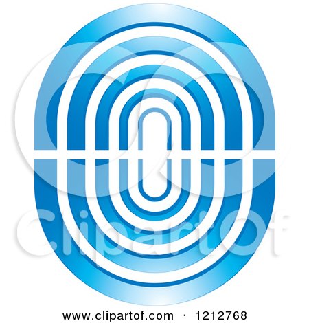 Clipart of a Blue and White Oval - Royalty Free Vector Illustration by Lal Perera