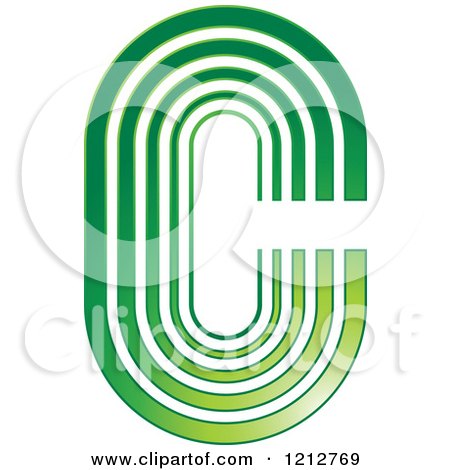 Clipart of a Green and White Broken Oval - Royalty Free Vector Illustration by Lal Perera